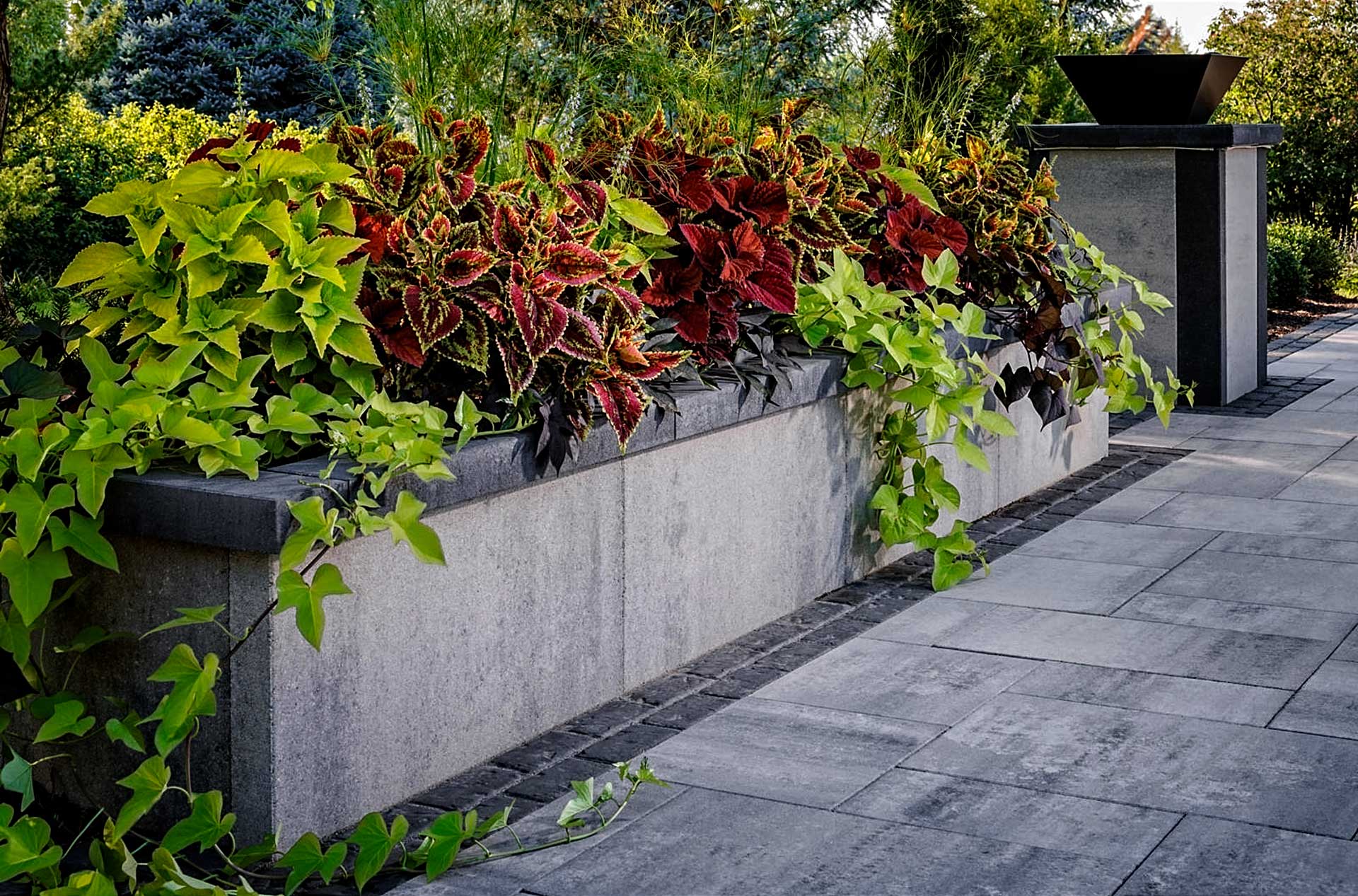 Belgard-Artform-Planter Custom designed outdoor planter using Belgard Artform blocks